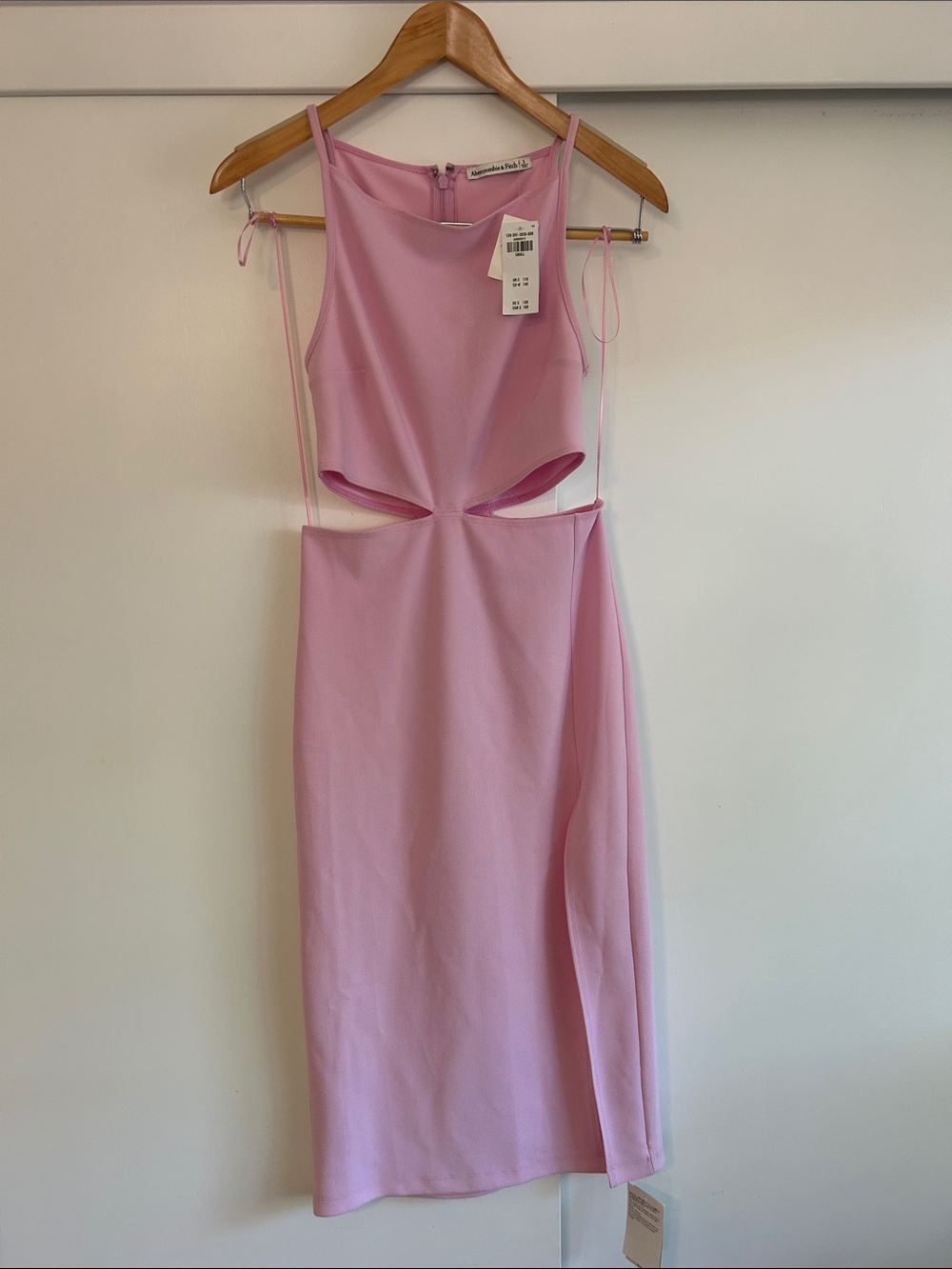 Abercrombie & Fitch Blush Pink Cutout Midi Dress (S)